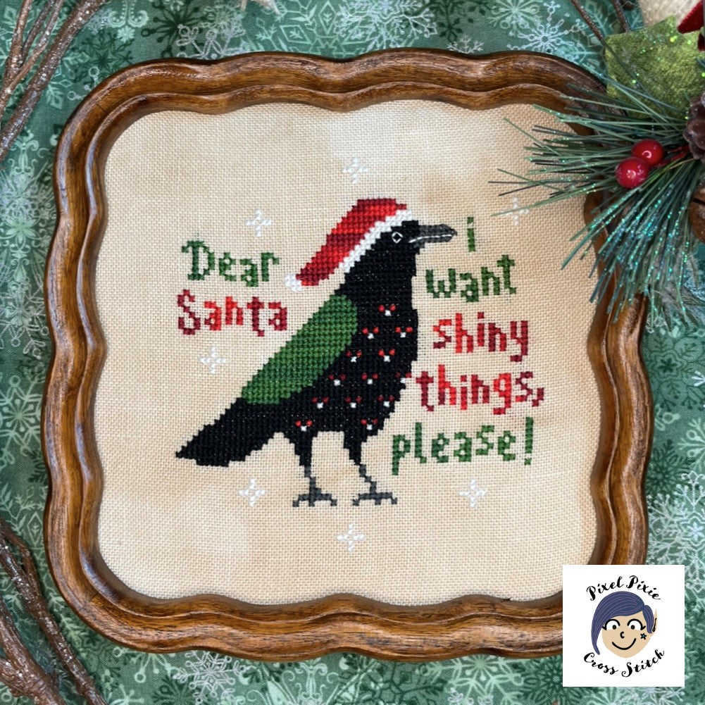 Christmas Crow by Pixel Pixie Cross Stitch