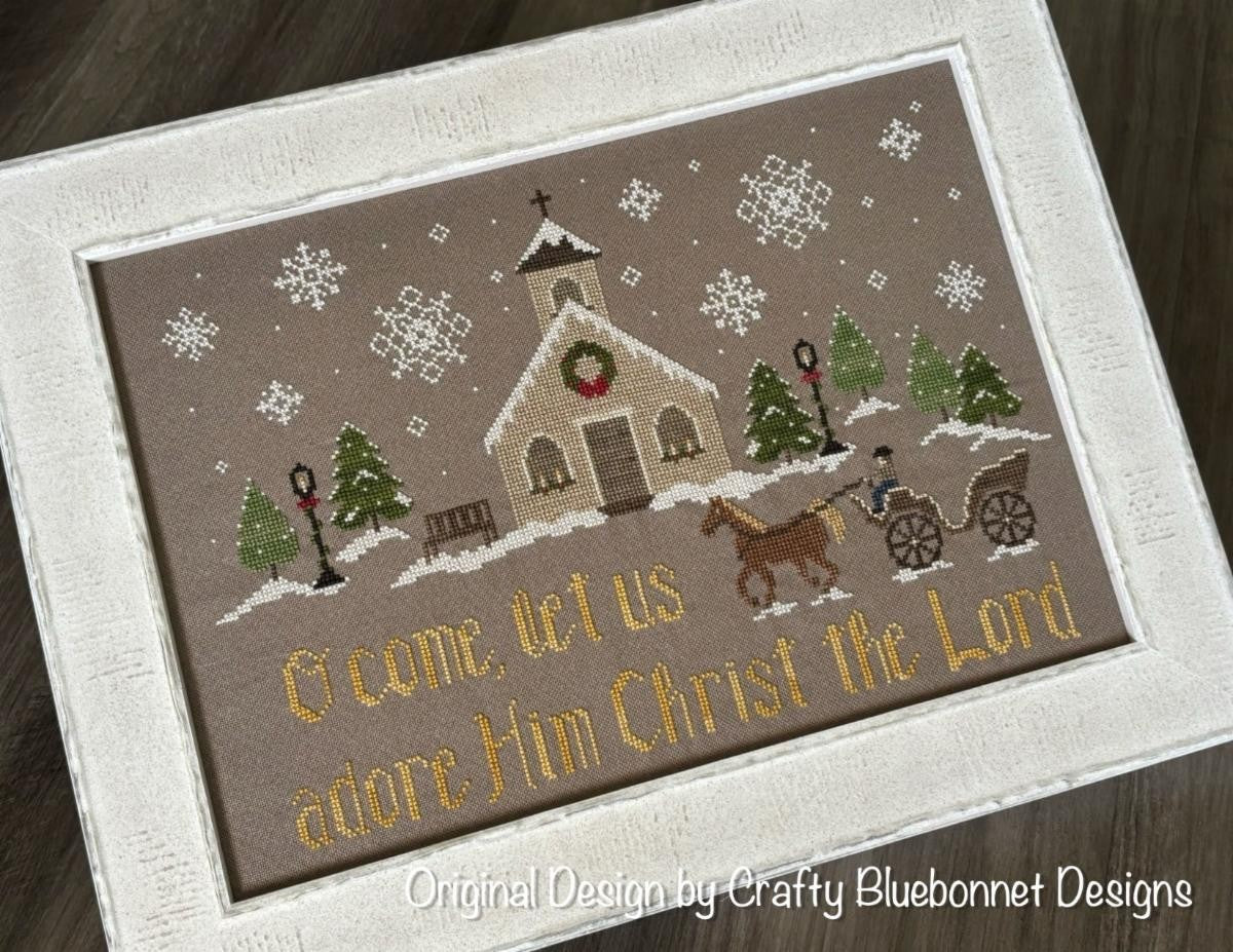 Preorder - Christmas Village Church by Crafty Bluebonnet