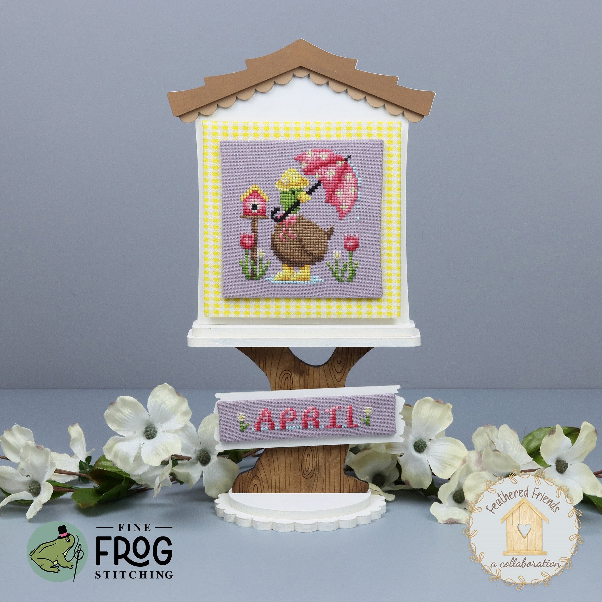 Preorder - Feathered Friends: April by Fine Frog Stitching