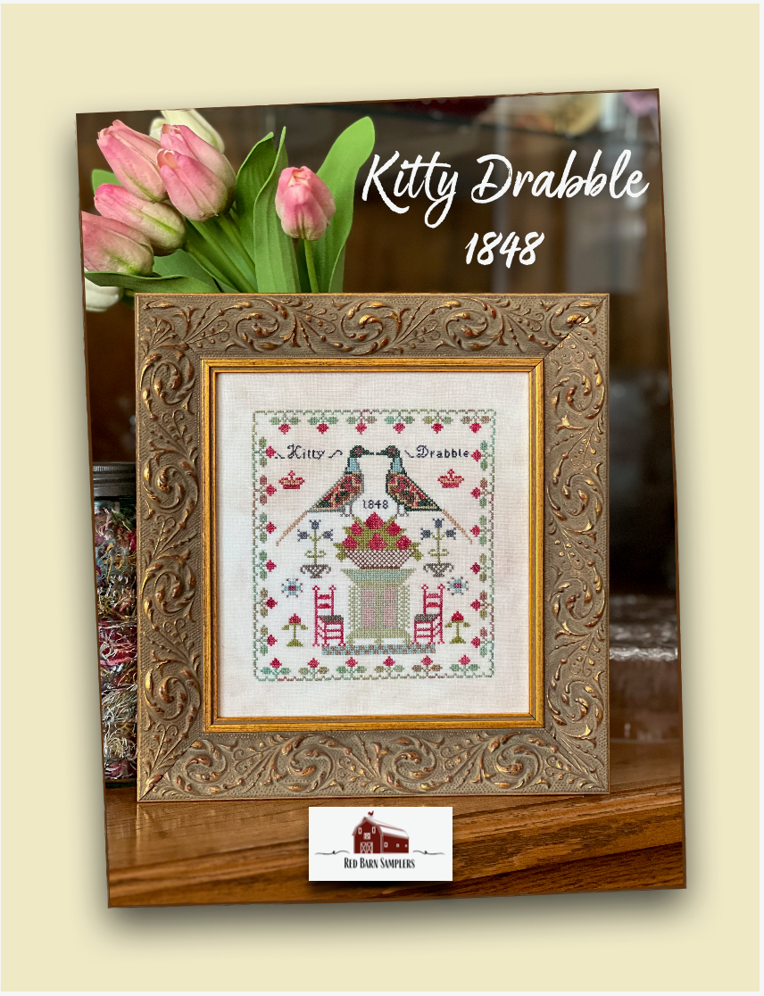 Preorder - KITTY DRABBLE 1848 by Red Barn Samplers