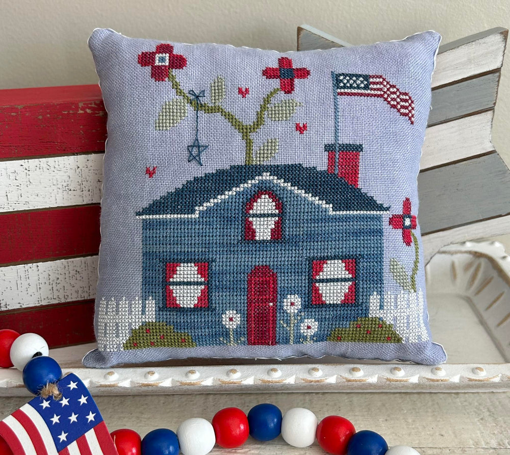 Preorder - Patriotic House 2 by Emily Call Stitching