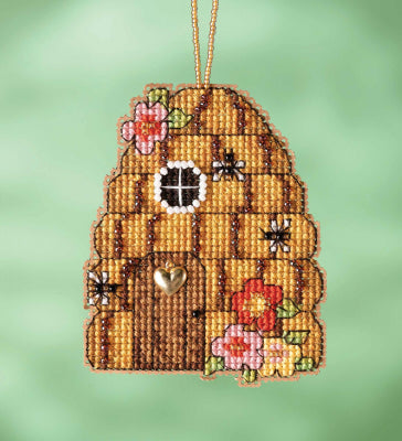 Beehive House Beaded Cross Stitch Kit by Mill Hill