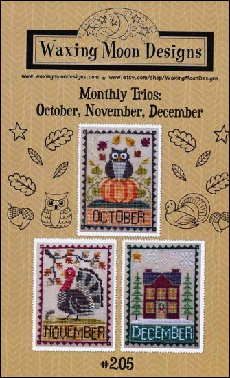 Monthly Trios October, November, December by Waxing Moon Designs