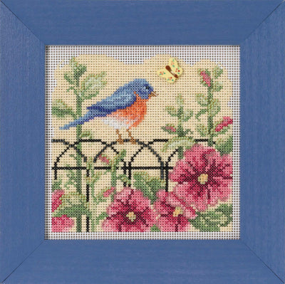 Spring Bluebird Beaded Cross Stitch Kit by Mill Hill