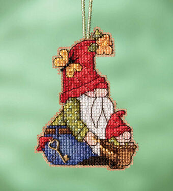 Wheelbarrow Gnome Beaded Cross Stitch Kit